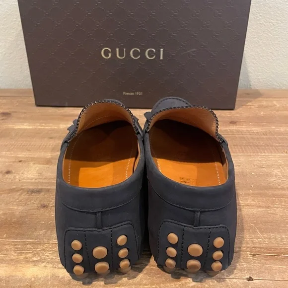 GUCCI Suede Driver Loafer Fringe Moccasin - Size 8.5